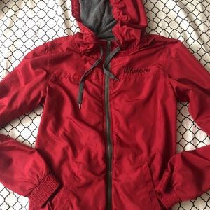 F21 RED”WHATEVER” WINDBREAKER